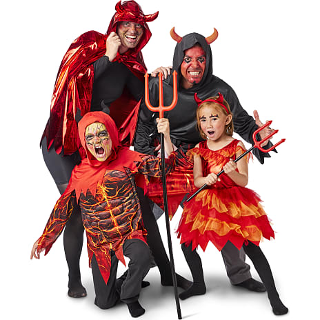 Halloween trefork H: 90 cm - rød og sort