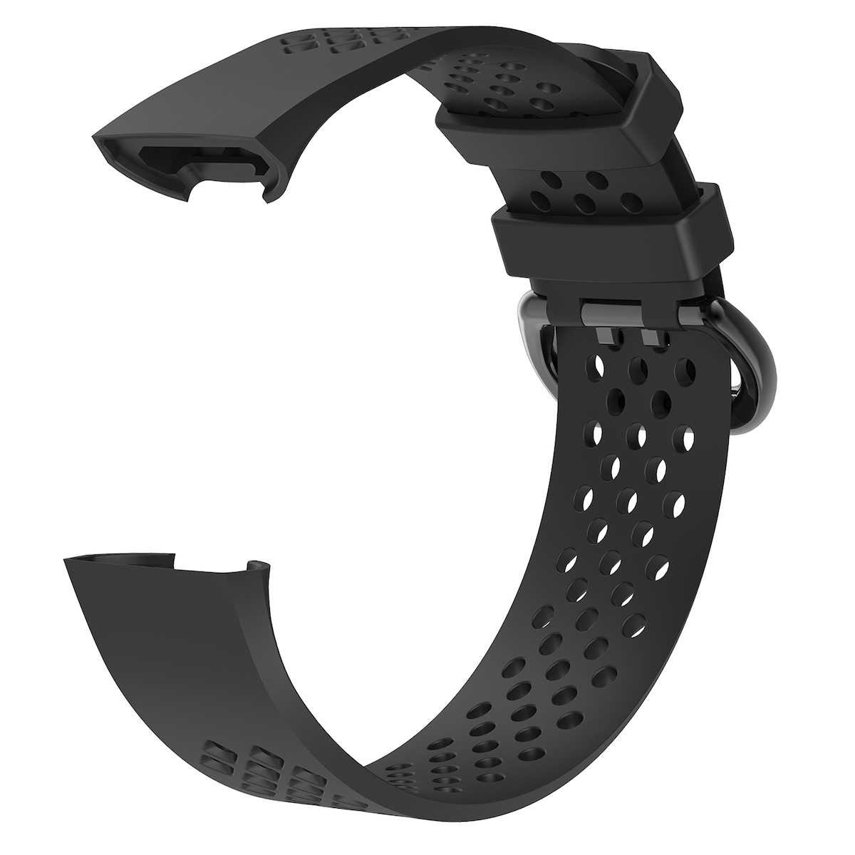 Reim til Fitbit Charge 3/4 i sort silikon (L)