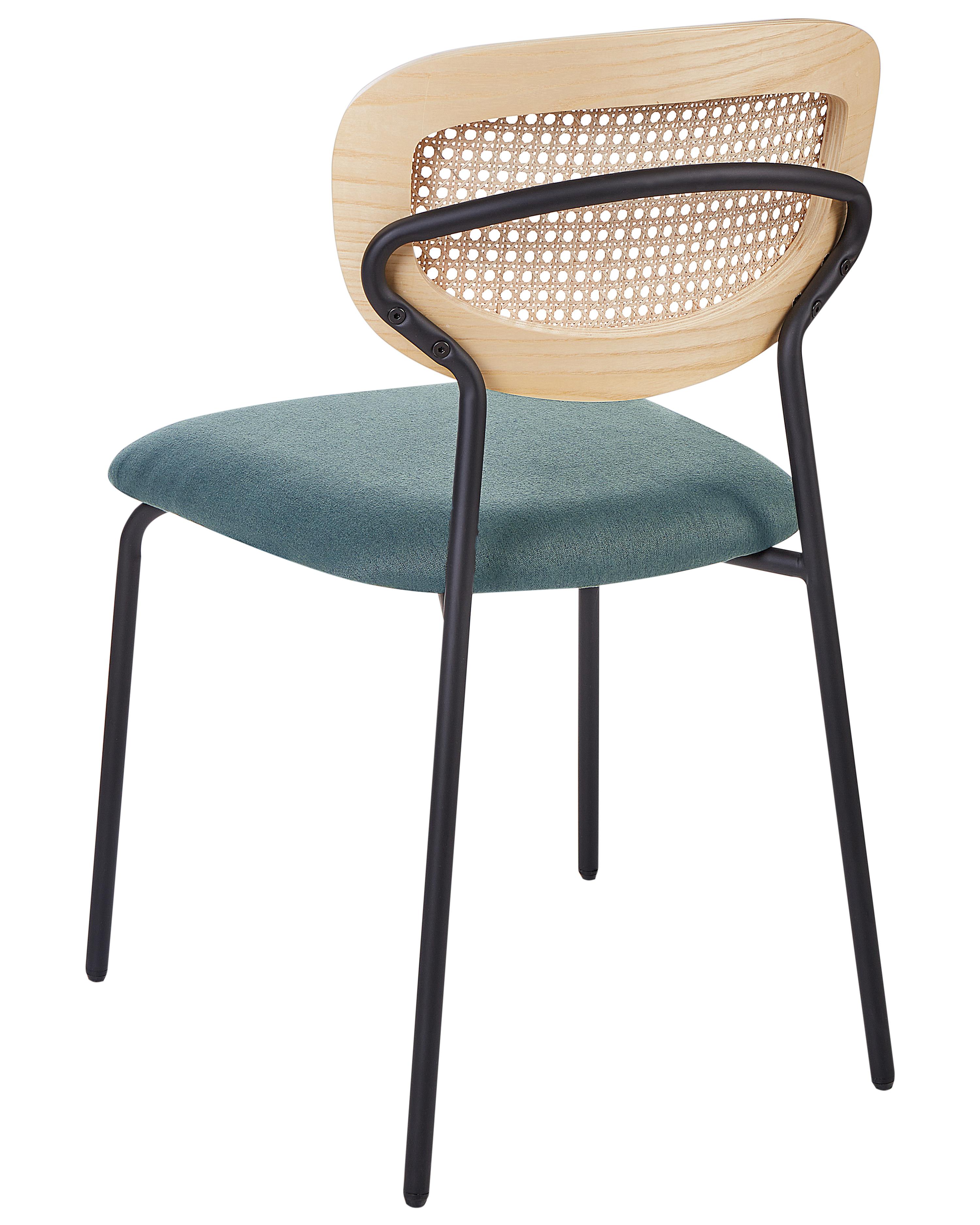 Set van 2 eetkamerstoelen MAYETTA Rotan Groenblauw