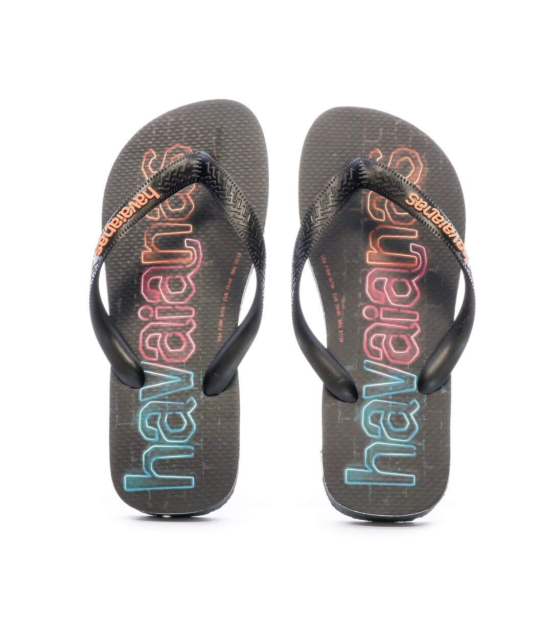 Tongs Noir Homme Havaianas Top Logomania Print