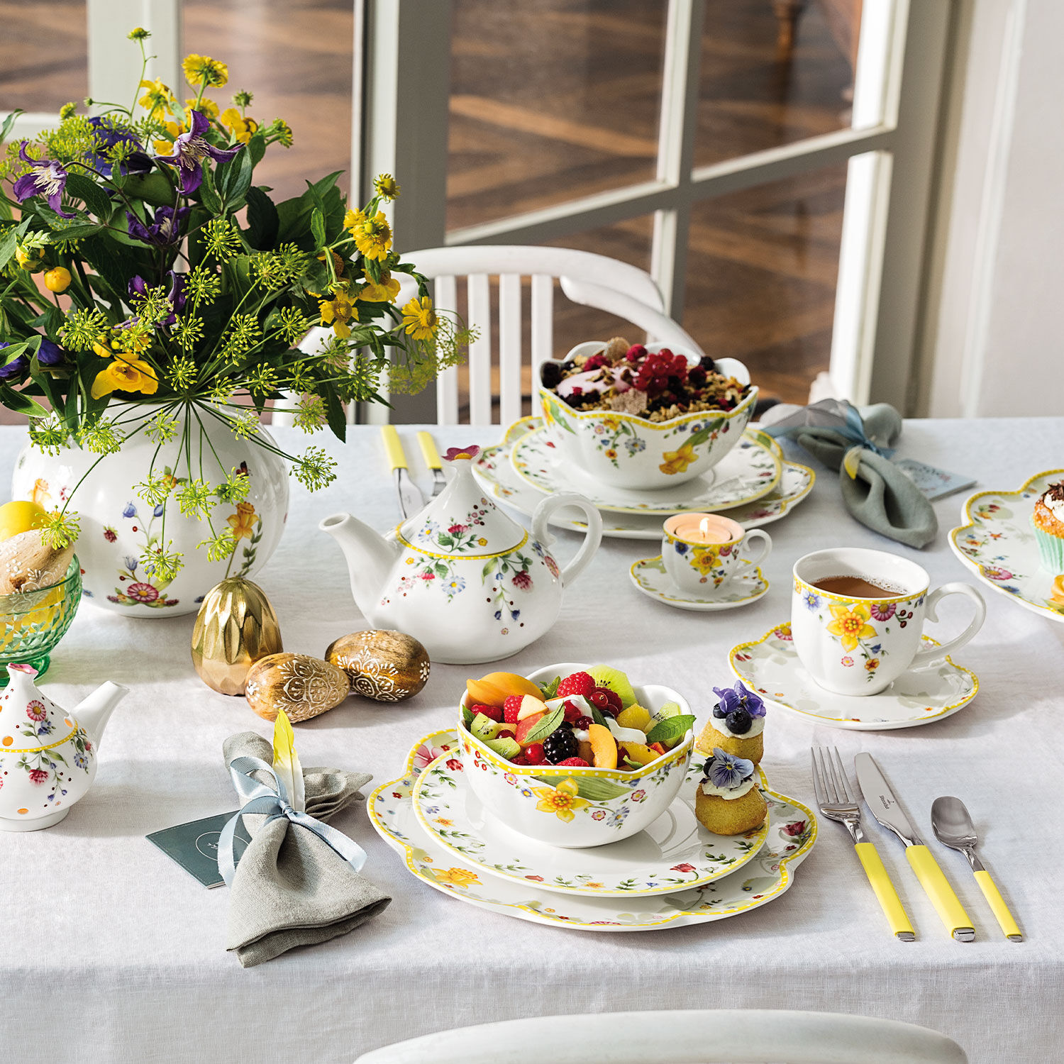 Spring Awakening Cereal bowl Yellow, 13.6 oz, Premium Porcelain