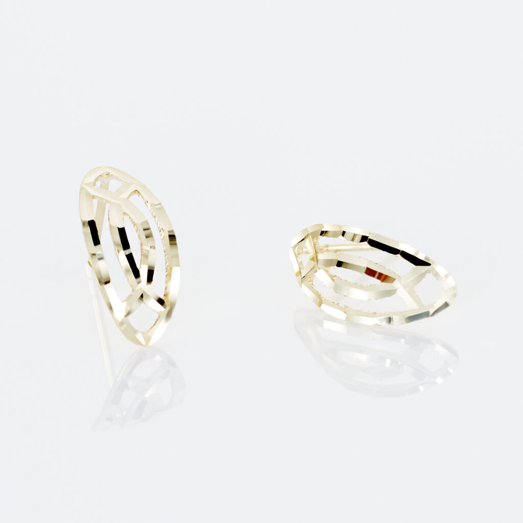 Boucles D'oreilles Puces Elodile Ovale Or Jaune