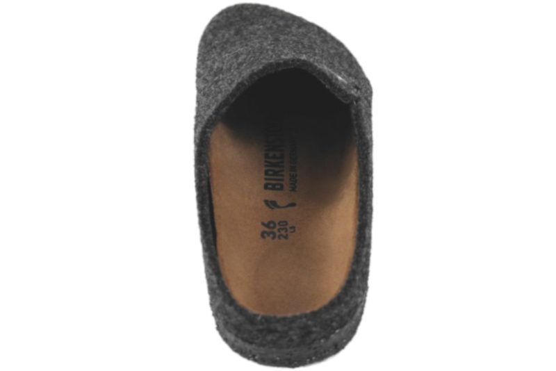 BIRKENSTOCK ZERMATT MØRKEGRÅ HJEMMESKO I ULDFILT
