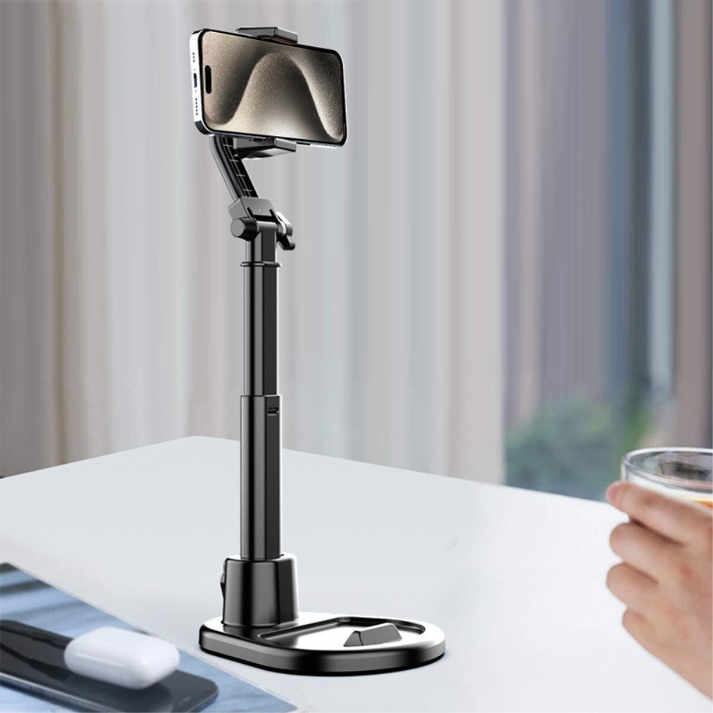 (20-30cm) Smartphone / Handy Tischständer Halterung mit Kugelgelenk   Höhenverstellbar - Schwarz