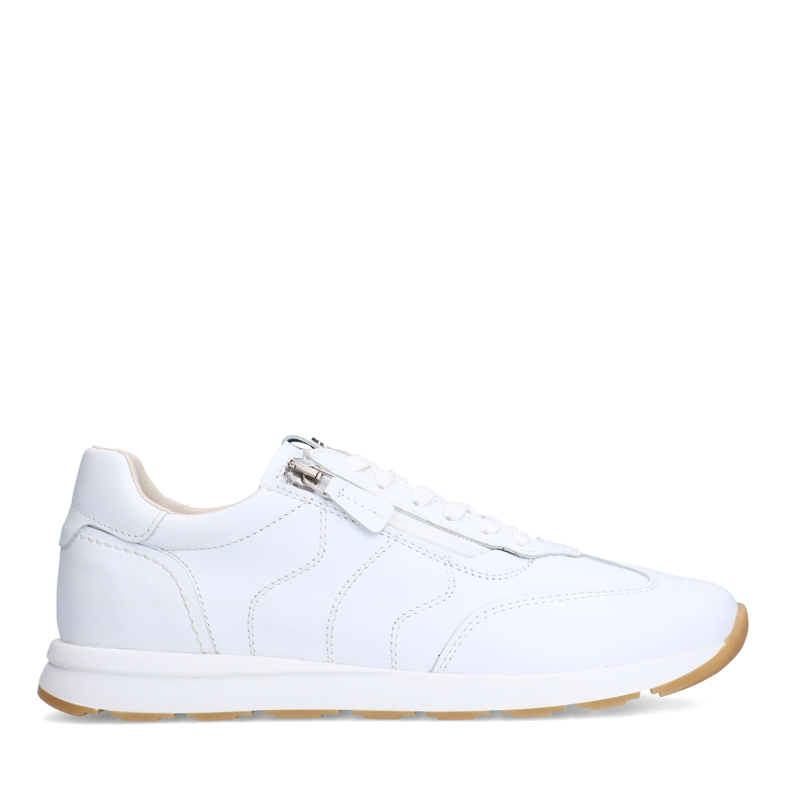 Witte leren sneakers met rits