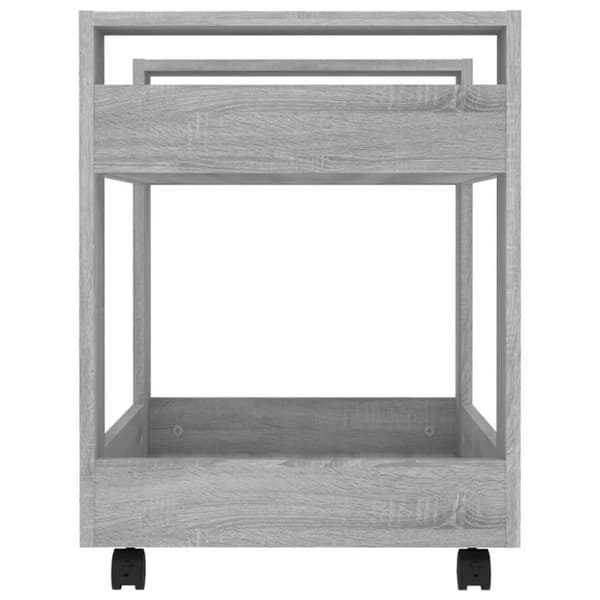 vidaXL Tralle til skrivebord grå eik 60x45x60 cm konstruert tre