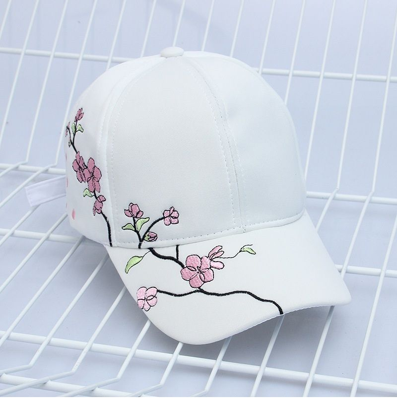 LANWO - Baseballpet met geborduurde bloemen