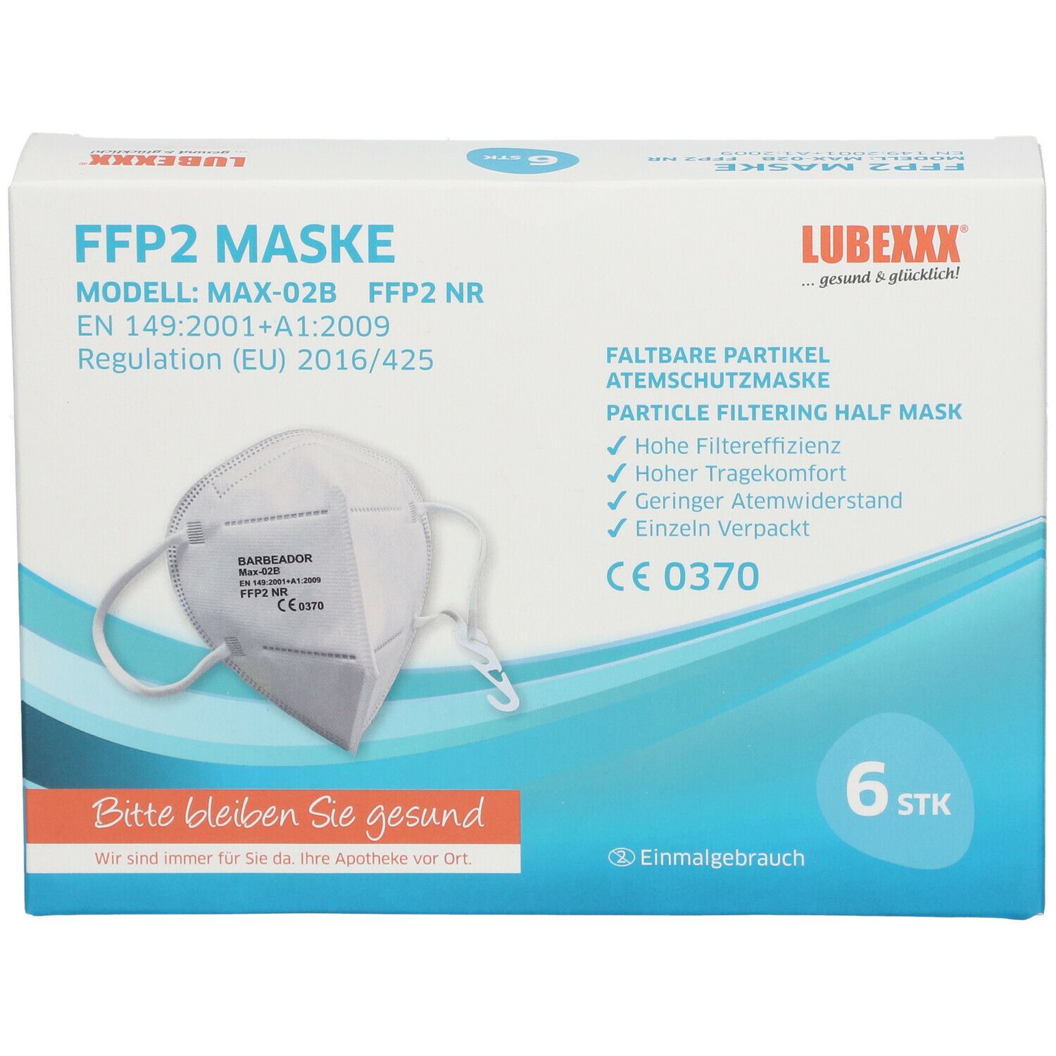 FFP2 Maske Einweg 6 Stück