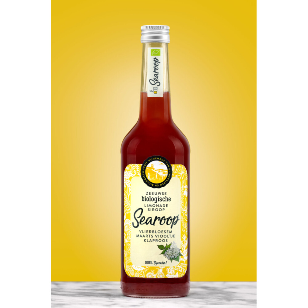 Searoop Biologische Limonade Siroop Vlierbloesem Maarts Viooltje Klaproos500 ml
