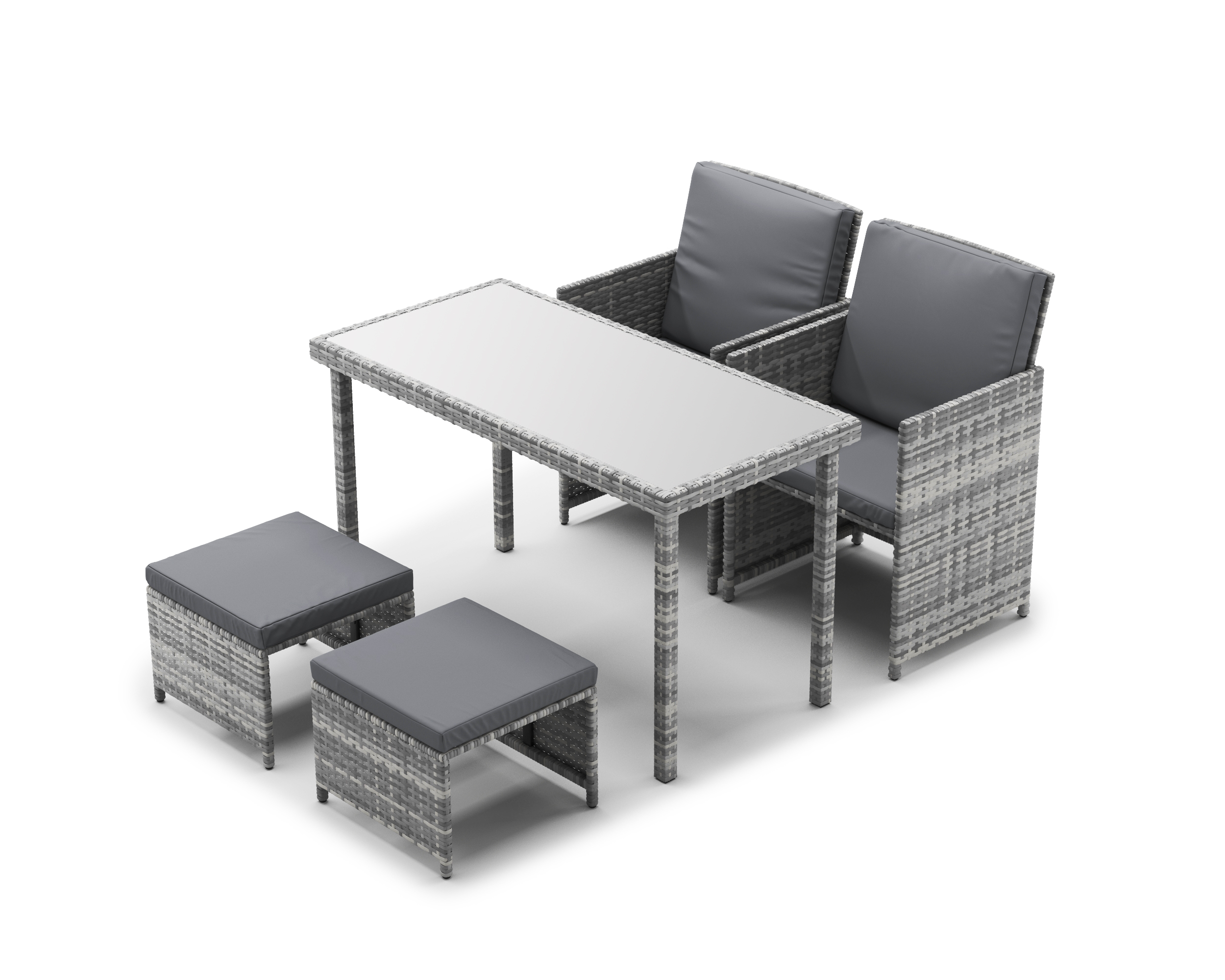Gartenset Rattan BASTIA grau