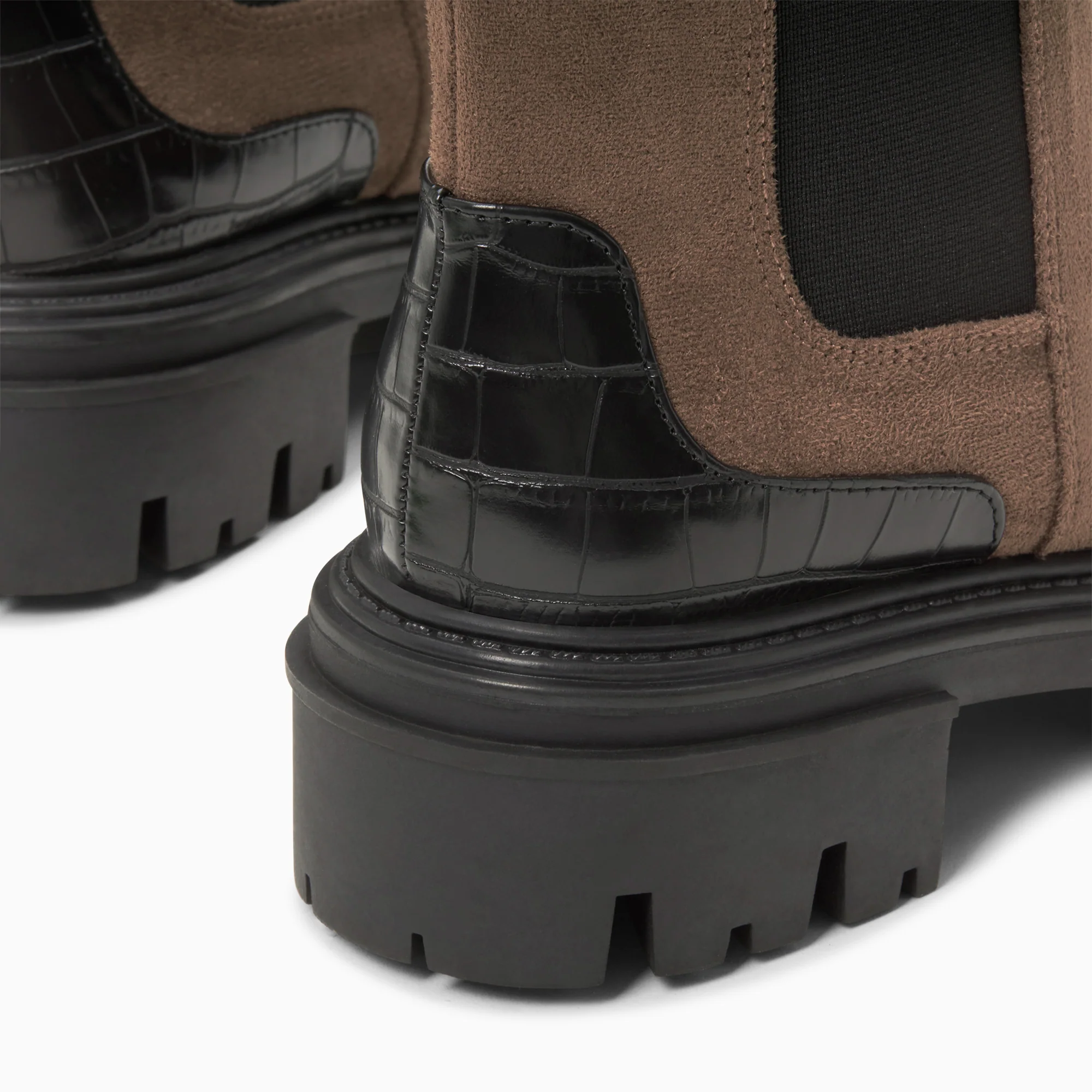 Bottines-Bottines Chelsea Greta marron à contrefort croco