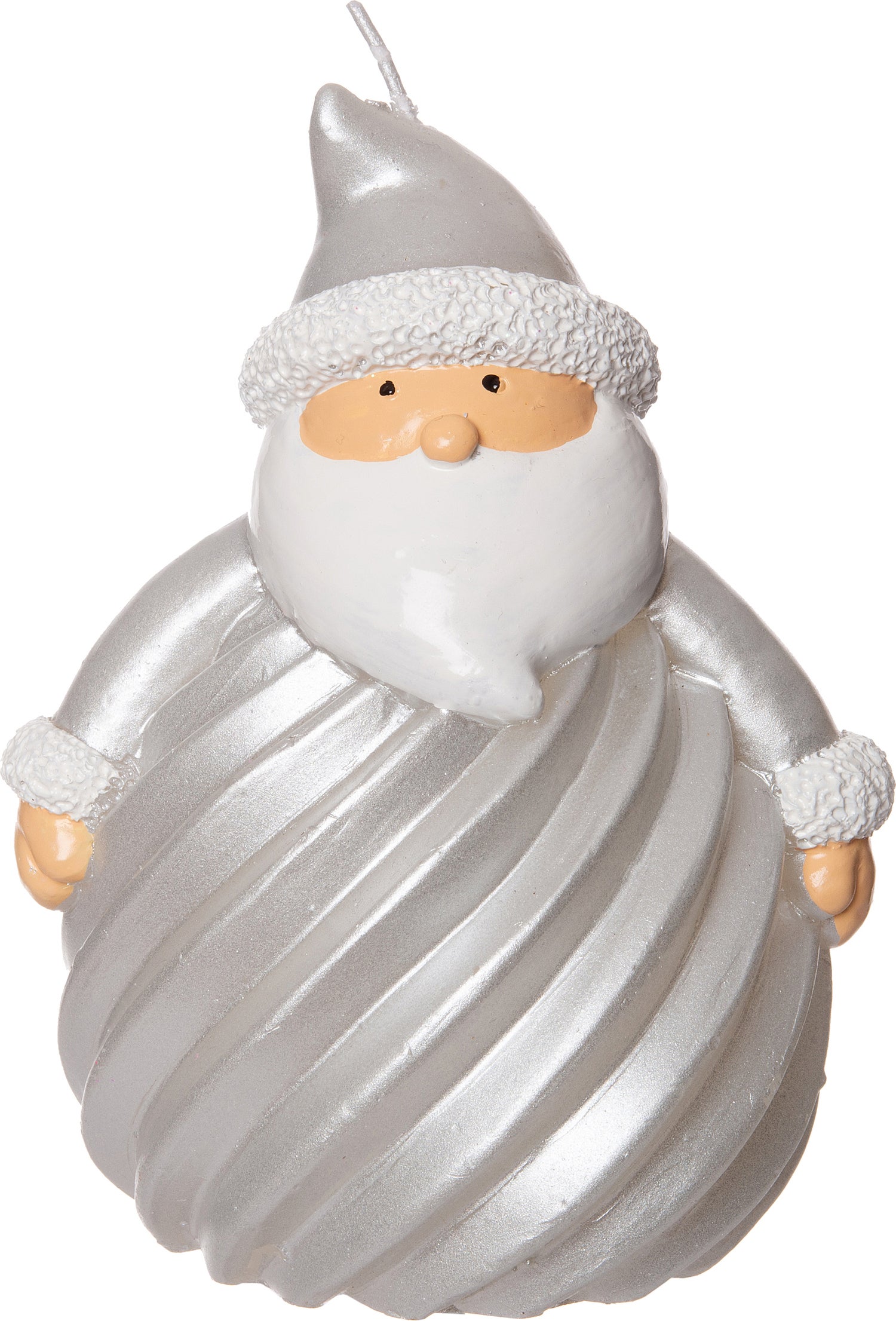 Intratuin kaars kerstman zilver 7,1 x 7,1 x 9 cm