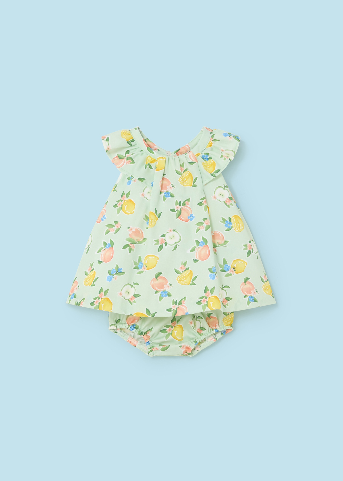 Vestido de fralda estampado em cetim Juicy para recém-nascido