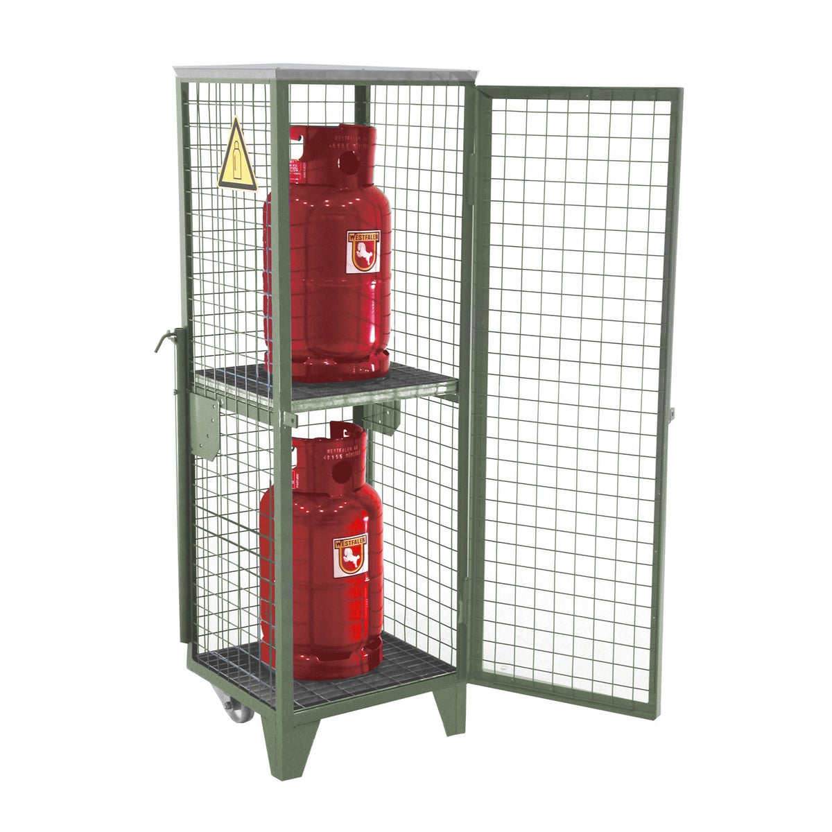 Bauer gasflessendepot GFD-R 2, muisgrijs, 2 deuren, draadgaas voor 2 x 11 kg gasflessen
