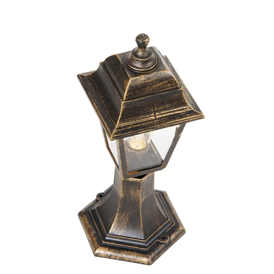 Qazqa staande buitenlampen capital goudkleurig e27