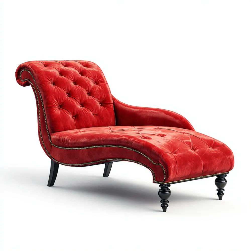 Relaxliege Samt 150x90x85 cm – Rot – Klassisches Design