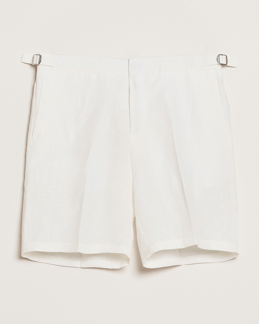 Orlebar Brown Norwich Italian Linen Shorts White Sand