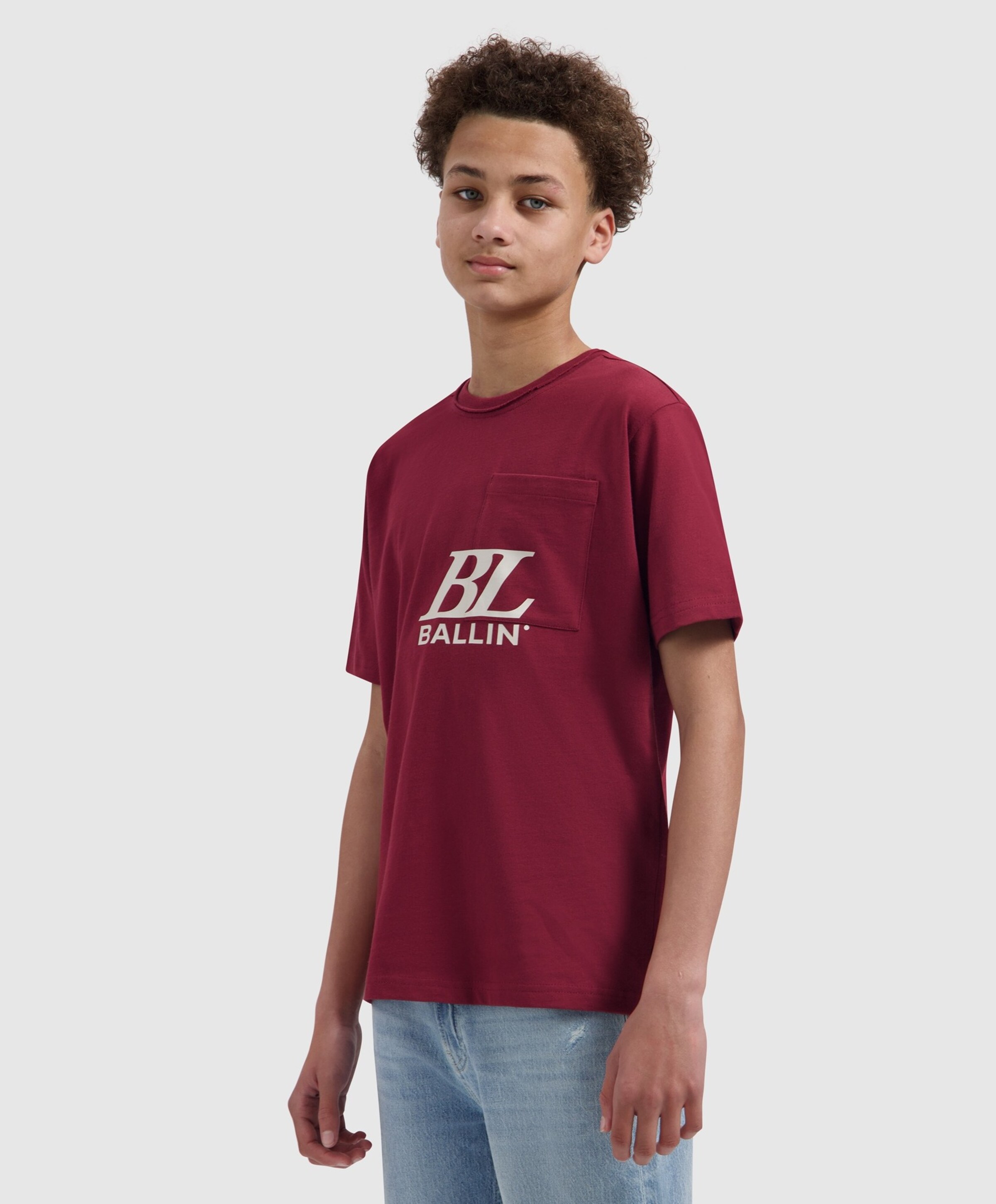 Ballin Jongens T-shirt bordeaux
