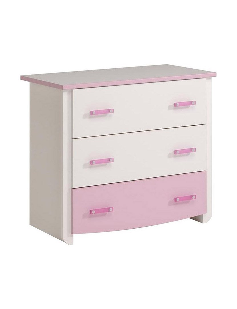 Biotiful Chest of Drawers White and Pink 79x45x45cm