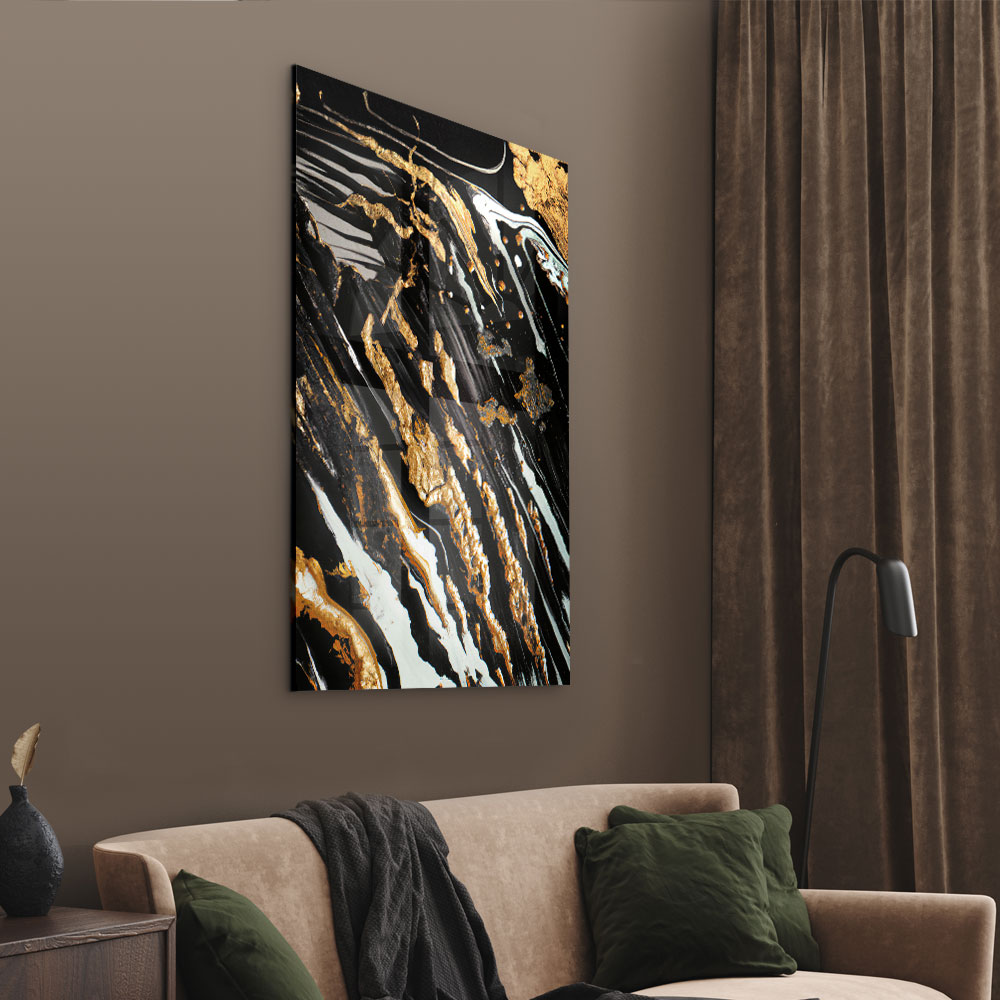 Walljar acrylglas schilderij - Golden paint Acrylglas schilderij - 120 x 180 cm