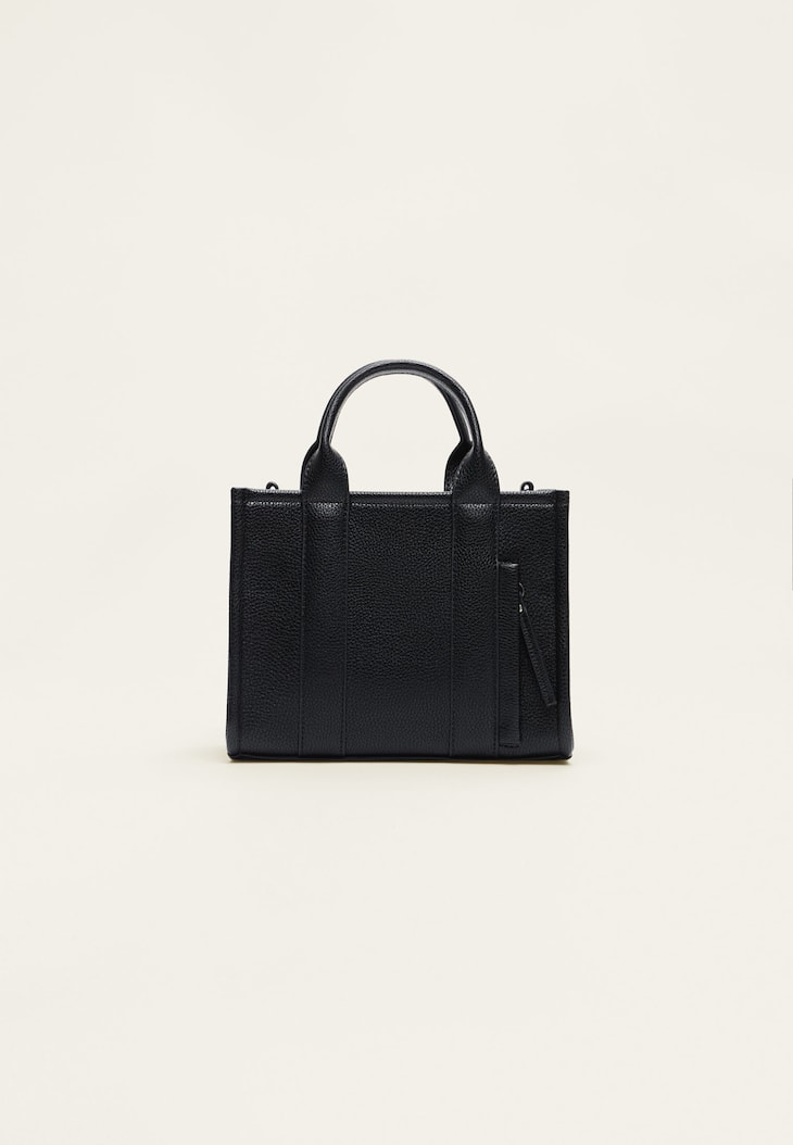 Bolsa tote pequena em couro sintético