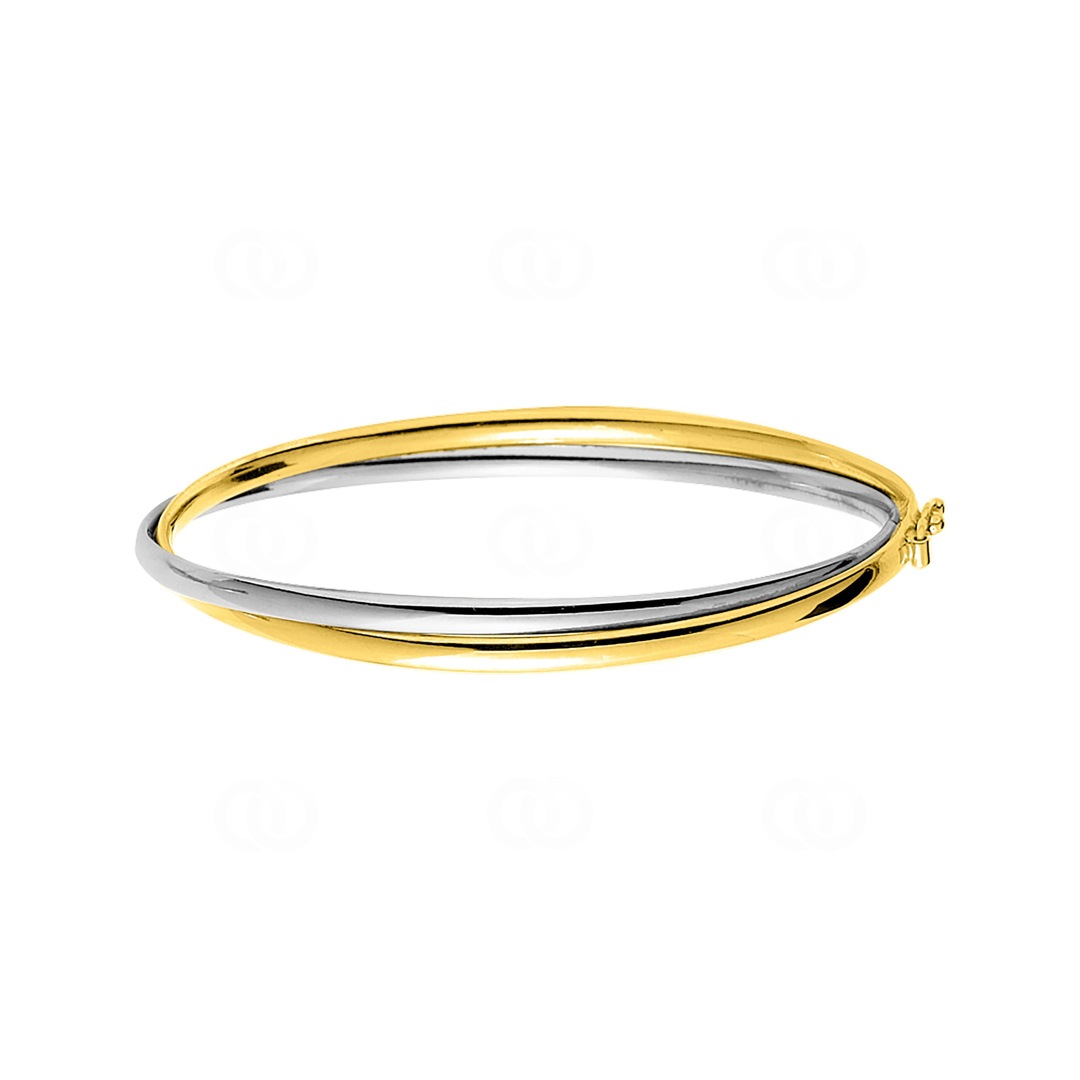 Armreif oval 750/18 K Gelb-/Weissgold