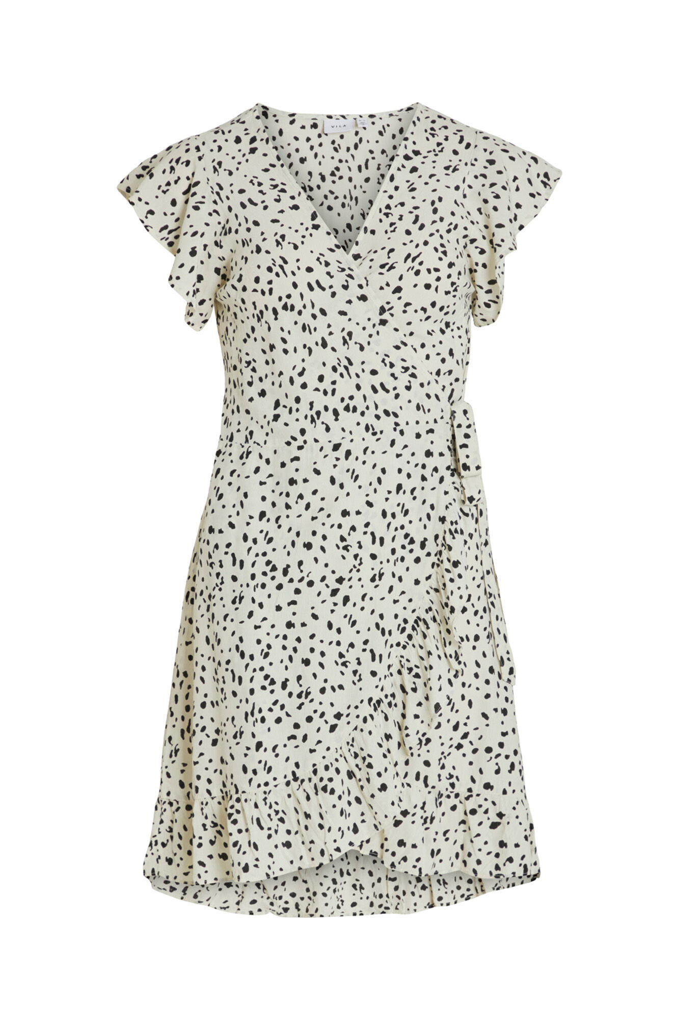 Vestido curto com babados - Cinza
