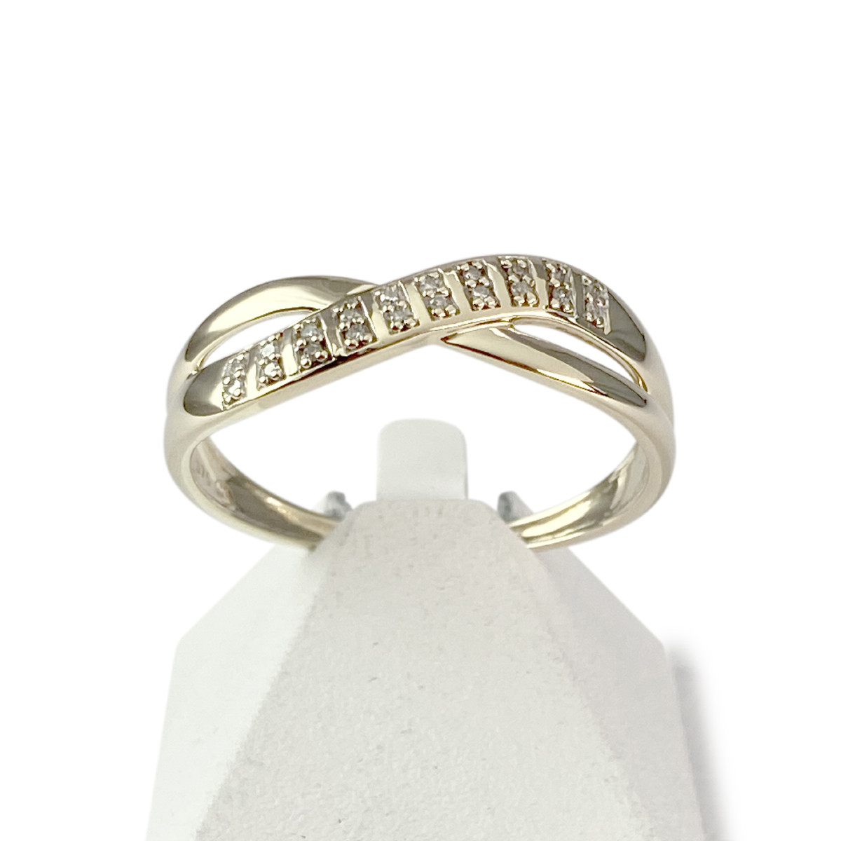 Bague d'occasion or 375 2 tons diamants