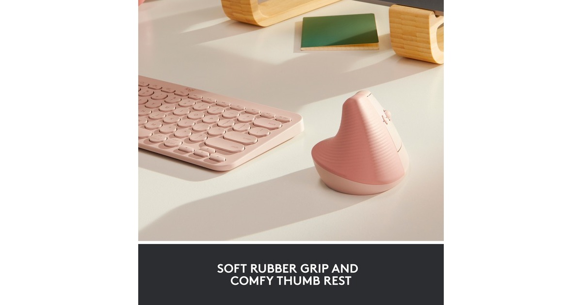 LogitechLift Vertical Ergonomische Muis  (Roze, Bluetooth, 4000 DPI)