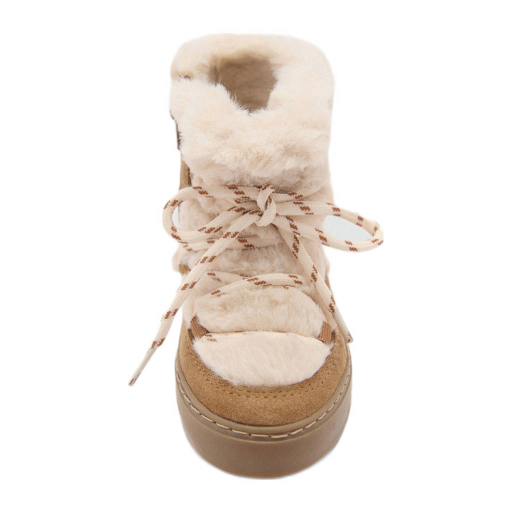 gevoerde suède enkelboots camel