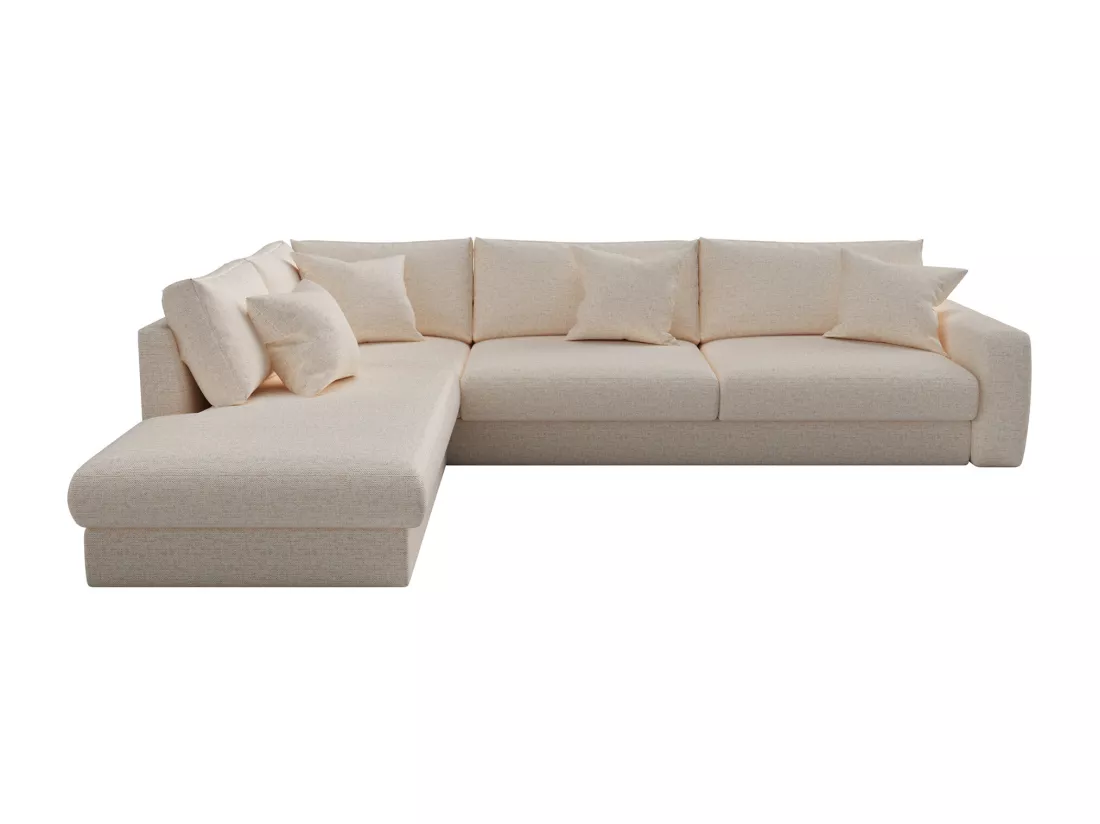 Canapé d'angle gauche en tissu beige JULINA de Maison Céphy