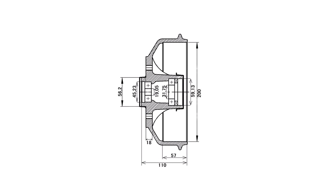 Bremsetromle 200x50mm AL-KO 2050/2051