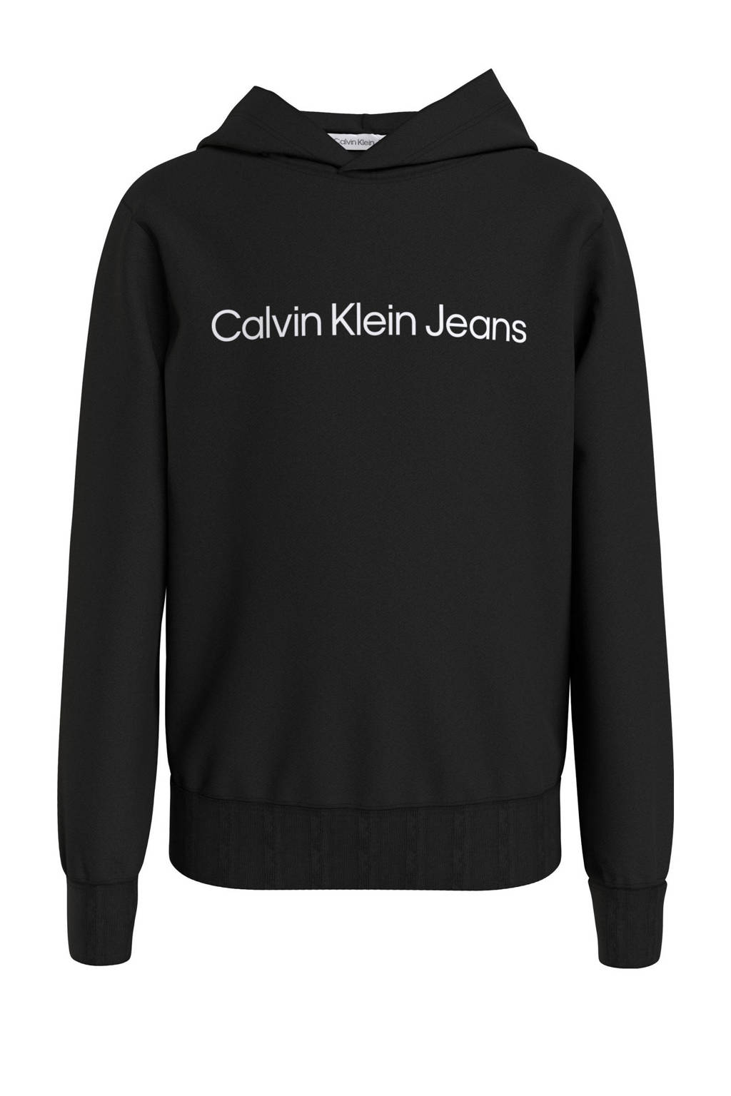 Calvin Klein hoodie Terry met logo zwart