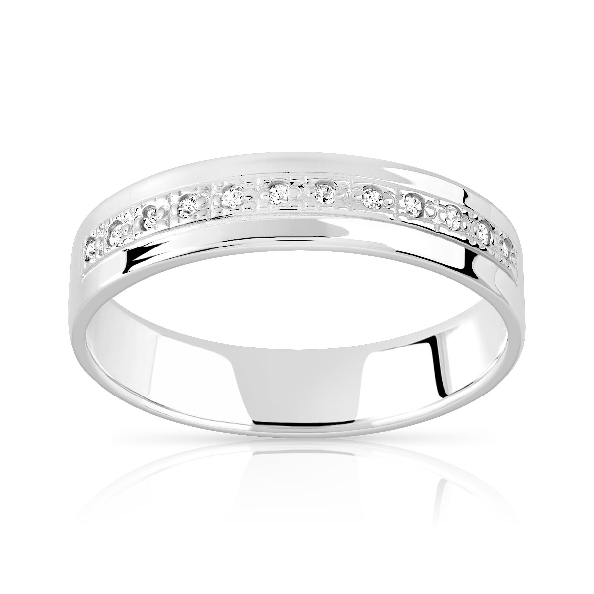 Alliance argent diamants 4,2 mm