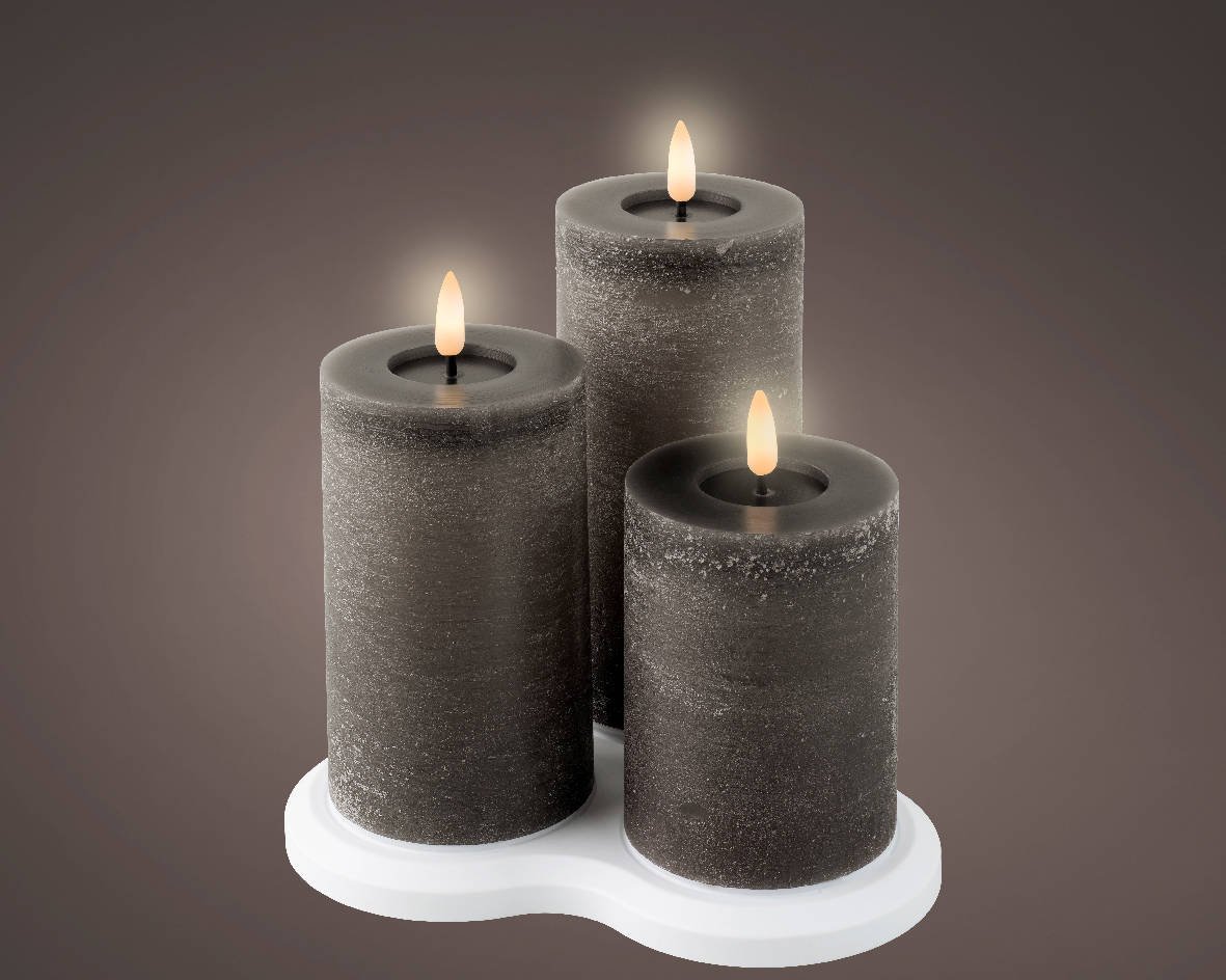 Lumineo LED stompkaars - dia7.50-H17.50cm-1L (set van 3)