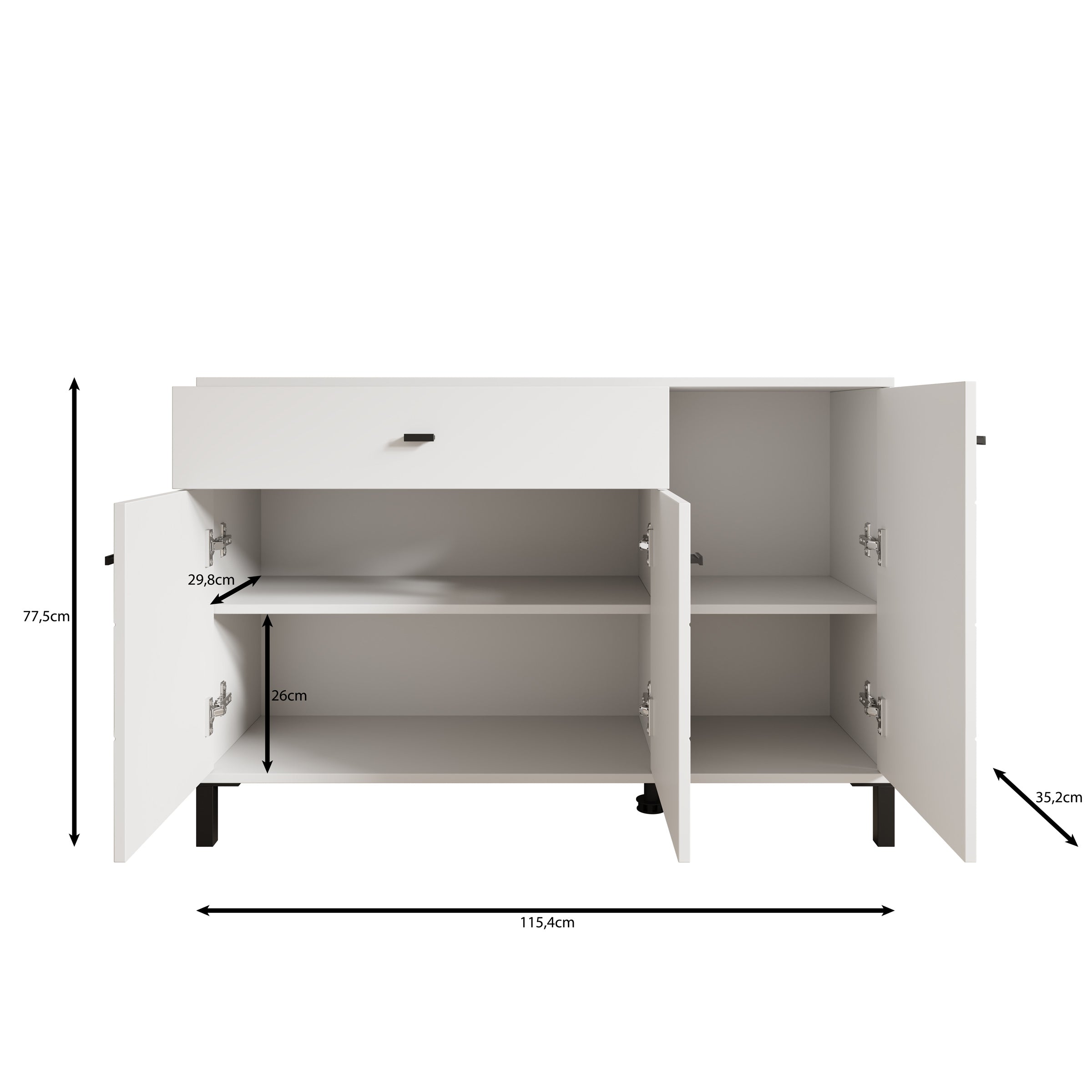 Avellio - Dressoir - Eikenpatroon - 116x35x78 cm