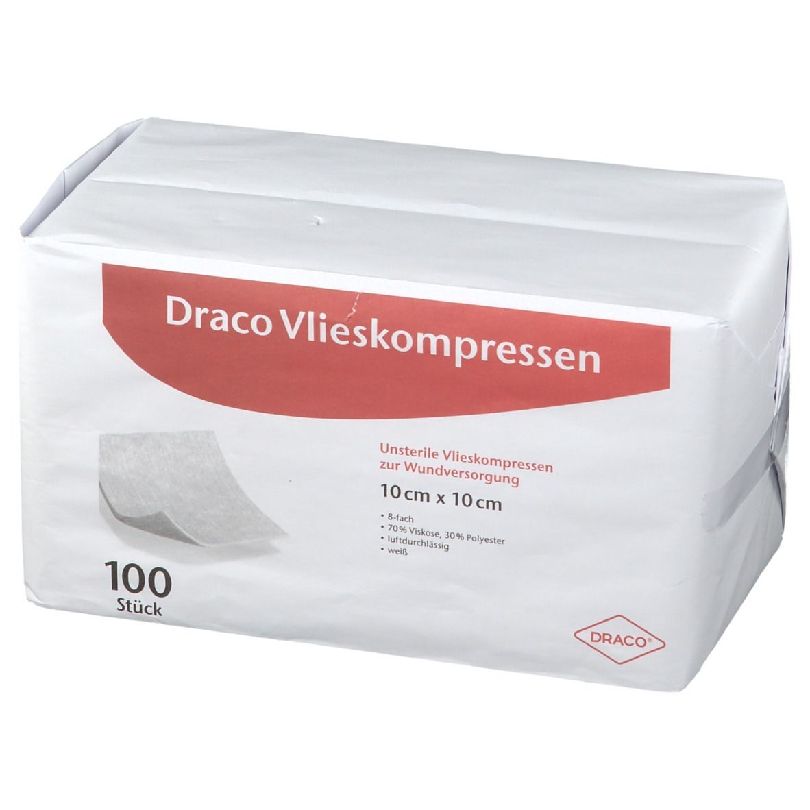 Draco-Vlieskompressen 8-fach unsteril 10 x 10cm