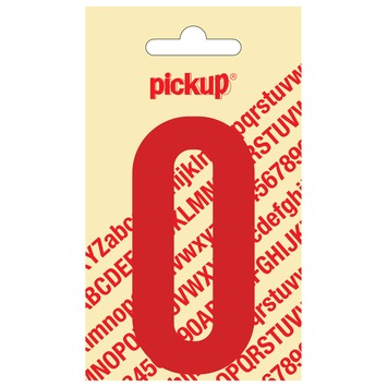 Pickup plakcijfer 0 rood glans 90 mm
