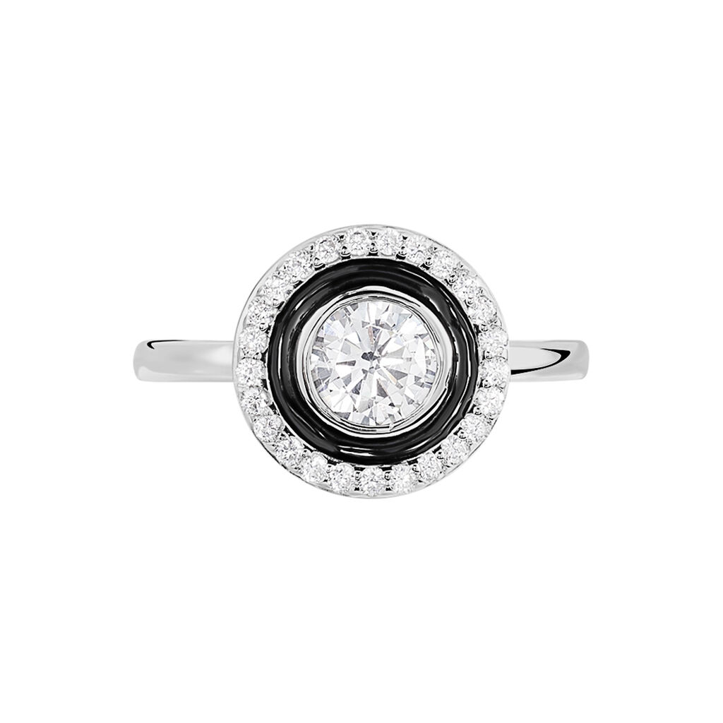 Bague Solitaire Aliou Argent Blanc Oxyde De Zirconium