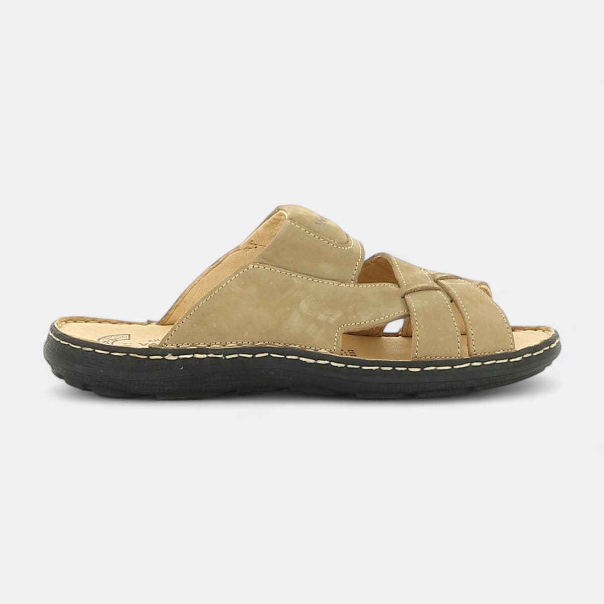 Nu-pieds Homme en cuir beige