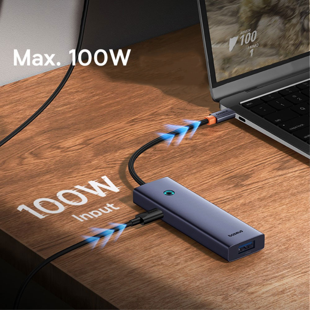 4in1 USB 3.0 Multiport Adapter mit USB C (PD/100W) / 4x USB 3.0 (5 Gbit/s) - Space Grau