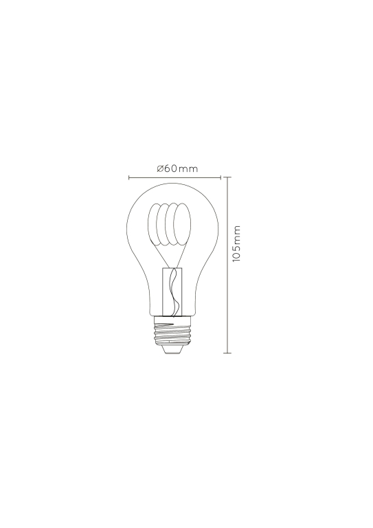 Lucide A60 LED lichtbron E27 5W 2200K amber dimbaar