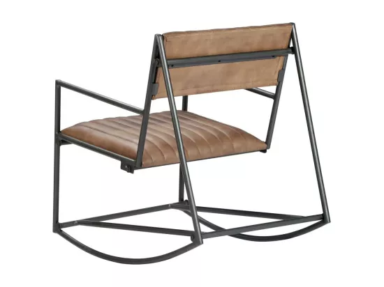 Chaise à bascule Marron clair Cuir véritable