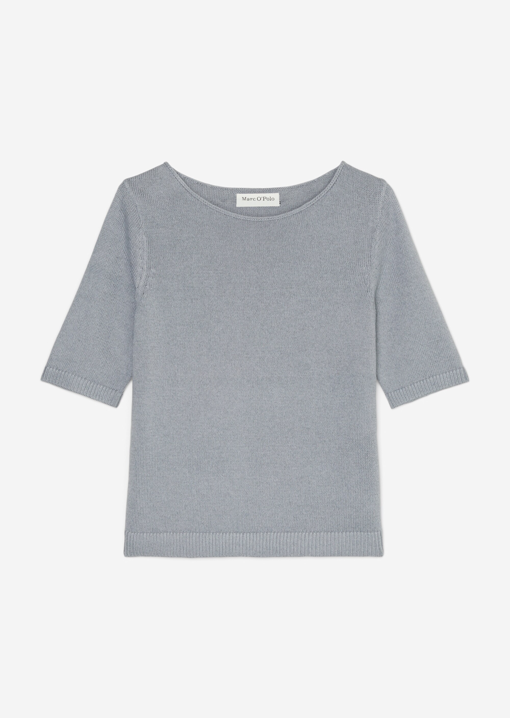 Kurzarm-Pullover regularaus Organic-Cotton-Leinen-Mix
