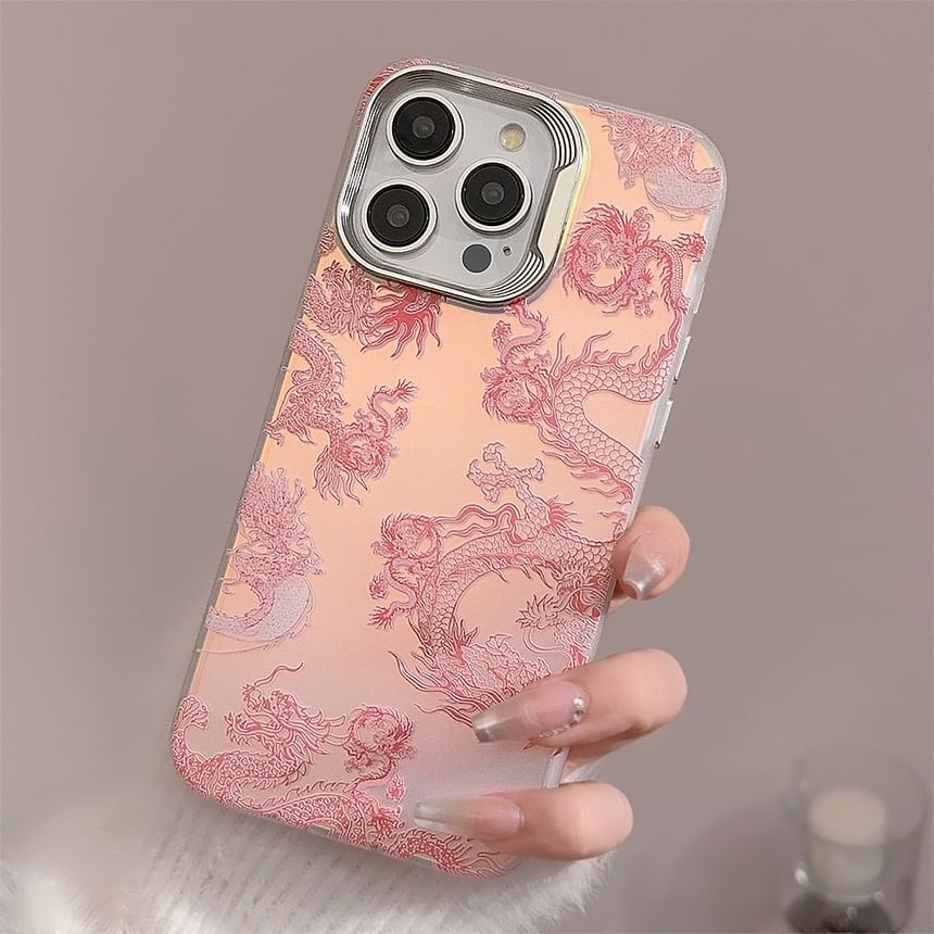 Mobby - Draak telefoonhoesje - iPhone 15 Pro Max / 15 Pro / 15 Plus / 15 / 14 Pro Max / 14 Pro / 14 Plus / 14 / 13 Pro Max / 13 Pro / 13 / 13 mini / 12 Pro Max / 12 Pro / 12 / 12 mini / 11 Pro Max / 11 Pro / 11