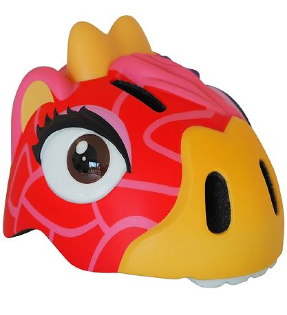 Crazy Safety Cykelhjelm m. Lys - Giraffe - R?d