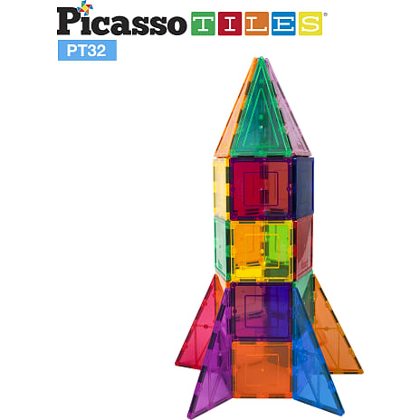 Picasso Tiles magnetisk byggesæt raket 32 dele