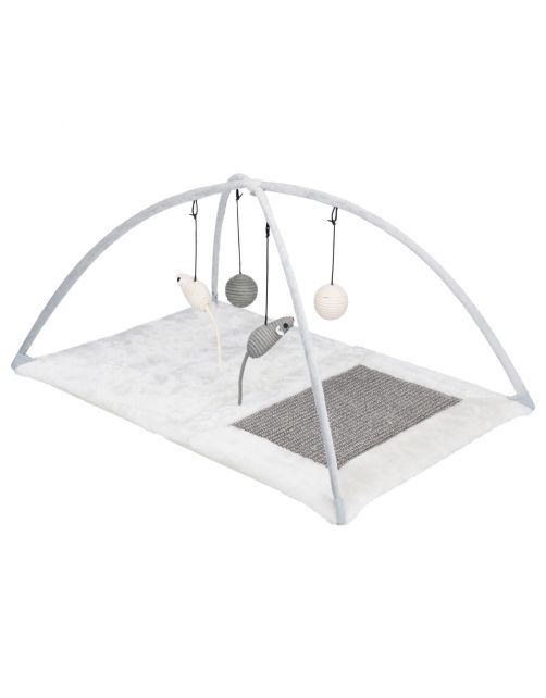 Trixie Junior Krabmat Met Speelboog - Krabplank - 60x33x42 cm Lichtgrijs