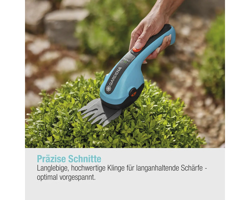 GARDENA ClassicCut Li 2,5Ah accugrasschaar incl. USB-C-laadkabel en struikschaaropzetstuk