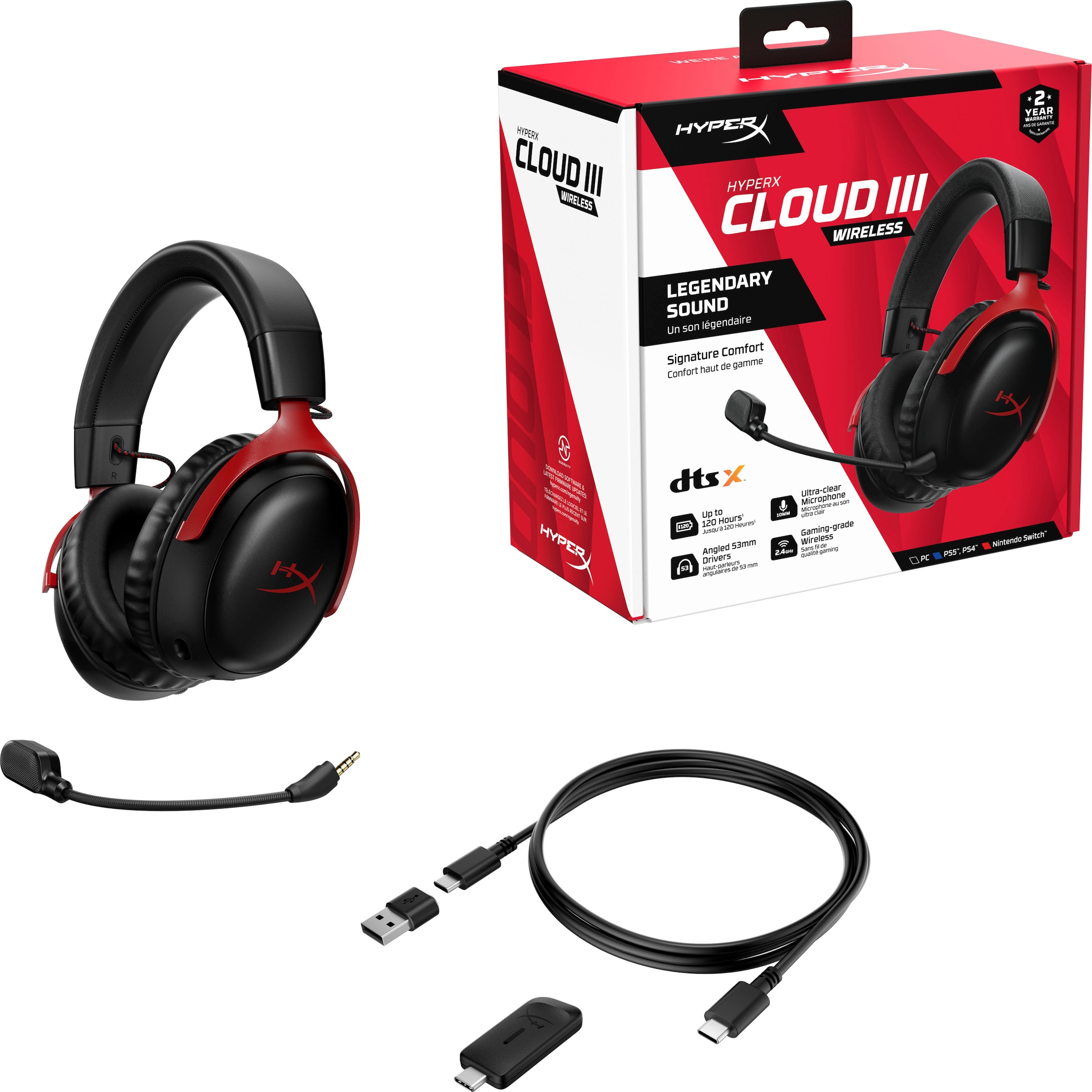 HyperX Gaming-Headset »Cloud III Wireless« Wireless Geräuschisolierung